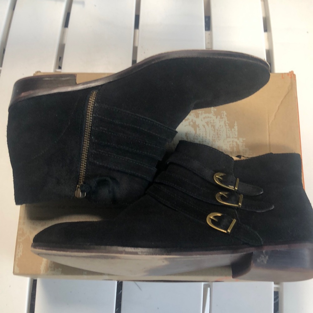 Anthropologie LaTigo Suede Ankle Boot w/ Buckle